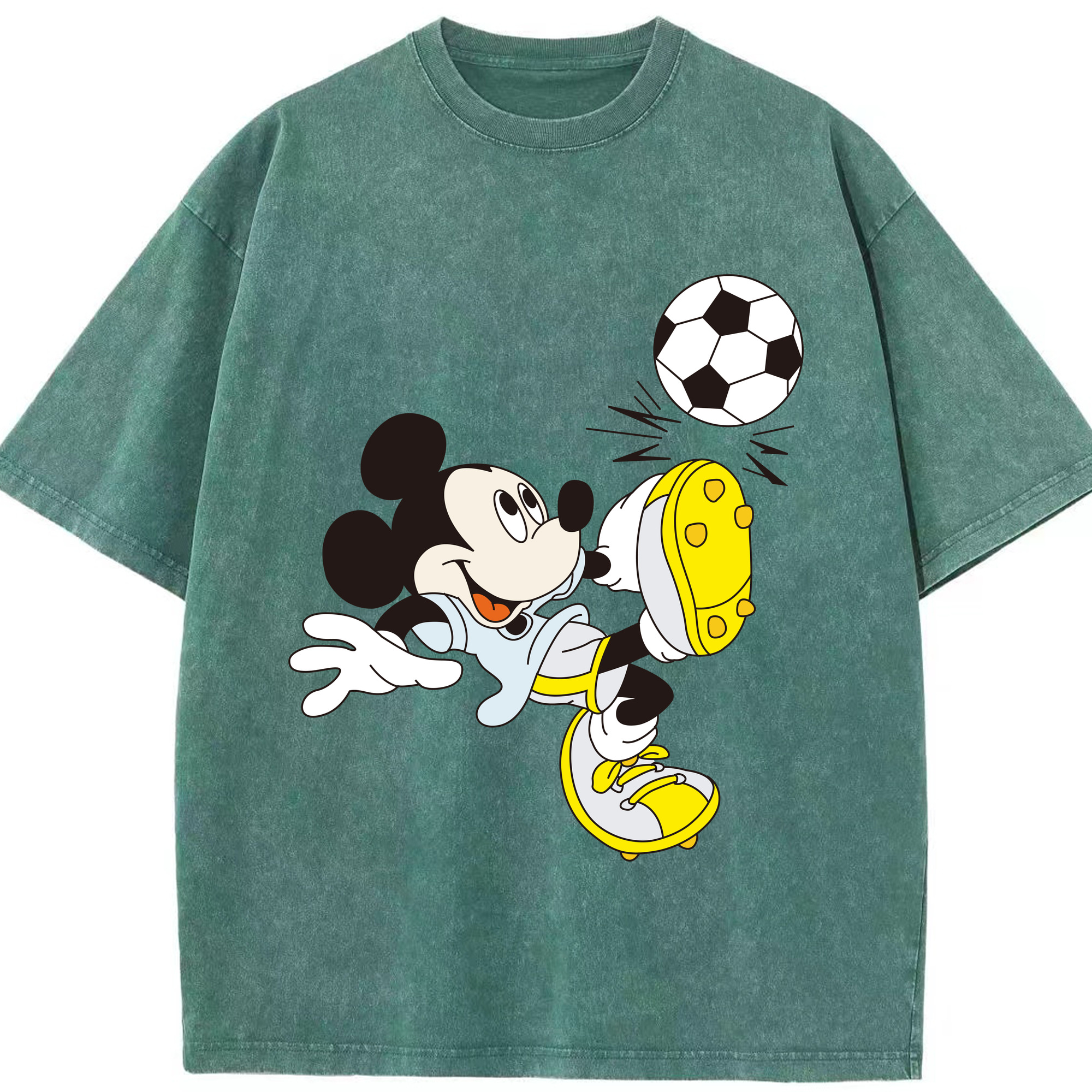 （画像用） ミッキーマウス Mickey Mouse 綿100% ヴィンテージ風 半袖Tシャツ（フロントプリント）